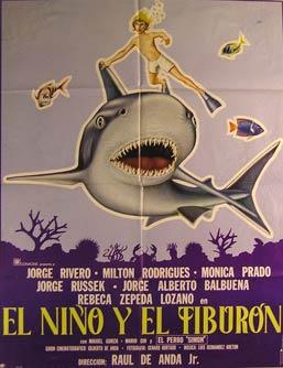 Imagen del vendedor de El Nino y el Tiburon. Movie poster. (Cartel de la Pelcula). a la venta por Wittenborn Art Books