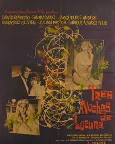 Bild des Verkufers fr Tres Noches de Locura. Movie poster. (Cartel de la Pelcula). zum Verkauf von Wittenborn Art Books