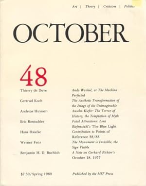 Bild des Verkufers fr OCTOBER 48: ART/ THEORY/ CRITICISM/ POLITICS - SPRING 1989 zum Verkauf von Arcana: Books on the Arts