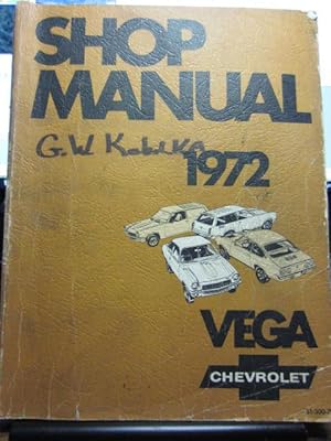 Bild des Verkufers fr 1972 CHEVROLET VEGA SHOP MANUAL zum Verkauf von The Book Abyss