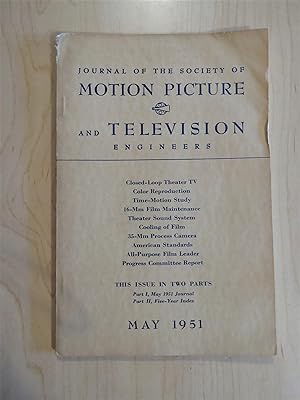 Journal of the Society of Motion Picture and Television Engineers Volume 56 No. 5 May 1951