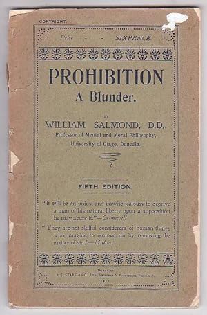 Bild des Verkufers fr Prohibition: A Blunder zum Verkauf von Renaissance Books, ANZAAB / ILAB