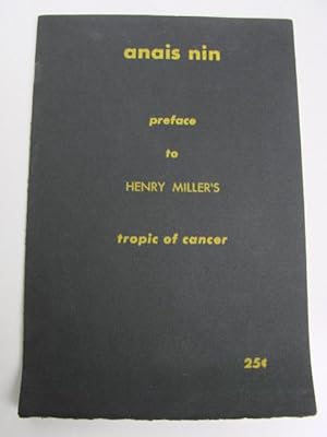 Preface to Henry Miller's Tropic of Cancer