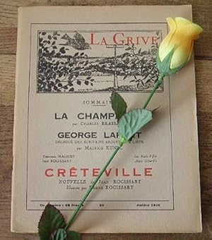 Bild des Verkufers fr La Champagne. George Laport dlgu des crivains ardennais  Lige. Les nuits d't. Alain Gillardin. Crteville. La Grive, revue trimestrielle n 50 zum Verkauf von Bonnaud Claude