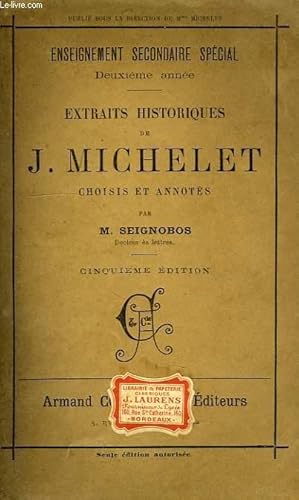 Imagen del vendedor de EXTRAITS HISTORIQUES DE MICHELET a la venta por Le-Livre