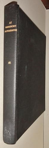 Imagen del vendedor de Le Manuscrit Autographe; Revue Paraissant Tous Le Trois Mois. 1933, Huitime Anne No. 41 a la venta por DogStar Books