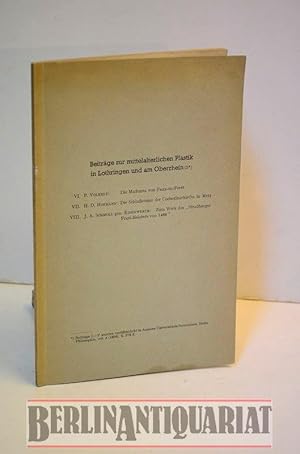 Seller image for Beitrge zur mittelalterlichen Plastik in Lothringen und am Oberrhein. Annales Universitatis Saraviensis, Philosophie, Lettres, VII, 3/4, 1958. for sale by BerlinAntiquariat, Karl-Heinz Than