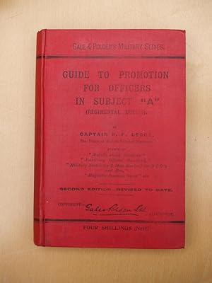 Guide to Promotion for Officers in Subject "A" (Regimental Duties)