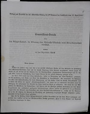 über den Gesetzentwurf, die Erbauung einer Wiesenthal-Eisenbahn durch Privat-Unternehmer betreffe...