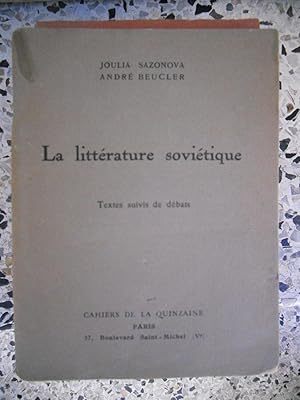 Seller image for La litterature sovietique - Textes suivis de debats - Neuvieme reunion 4 novembre 1930 for sale by Frederic Delbos