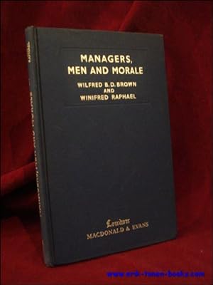 Image du vendeur pour Managers, men and morale. mis en vente par BOOKSELLER  -  ERIK TONEN  BOOKS
