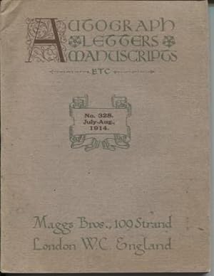 Maggs Bro. Catalogue: Autograph, Letters, Manuscripts Etc., No. 328. July-Aug., 1914