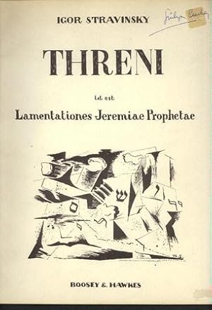 Threni: Id Est Lamentationes Jeremiae Prophetae for Soli, Mixed Chorus and Orchestra.