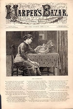 Imagen del vendedor de ENGRAVING: "The Easter Egg" .poem & .engraving from Harper's Bazar, April 22, 1882 a la venta por Dorley House Books, Inc.