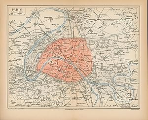 Bild des Verkufers fr Paris von 1874,Mastab 1:100.000 zum Verkauf von Antiquariat Kastanienhof