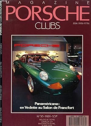 Bild des Verkufers fr PORSCHE CLUBS MAGAZINE, N 30, 1989 zum Verkauf von Le-Livre