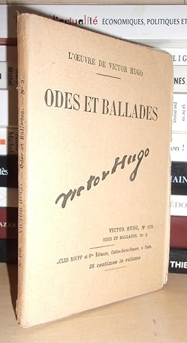 Image du vendeur pour ODES ET BALLADES N 3 - L'Oeuvre De Victor Hugo - T108: Odes et Ballades N3 mis en vente par Planet'book