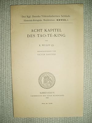 Bild des Verkufers fr Acht Kapitel des Tao-te-king zum Verkauf von Expatriate Bookshop of Denmark