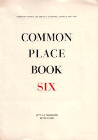 Image du vendeur pour Prospectus for Common Place Book Six. mis en vente par Wittenborn Art Books