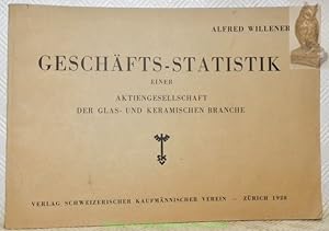 Bild des Verkufers fr Geschfts-Statistik einer Aktiengesellschaft der Glas- und keramischen Branche. zum Verkauf von Bouquinerie du Varis