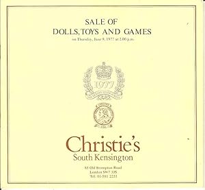 Sale of Dolls, Toys and Games on Thursday, June 9, 1977 at 2.00pm