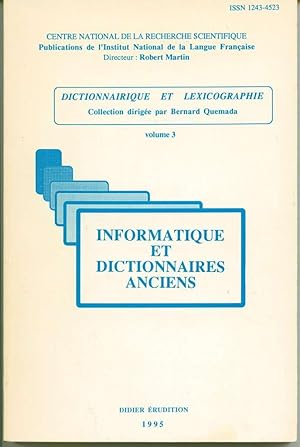 Bild des Verkufers fr Informatique et dictionnaires anciens zum Verkauf von Book Dispensary