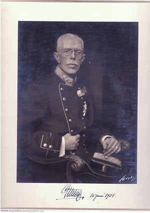 Exceptional portrait photograph by Jaeger, signed below and dated, (1858-1950, from 1907 King of ...