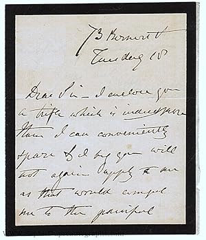 Autograph Letter Signed to Mr Hunt, (Sir George Alexander, 1813-1887, Composer of 'The Devil's Op...