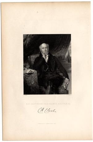 Seller image for Portrait, Stipple, nearly whole lenth, seated by table, legs crossed, letter in left hand. J.Cochran after a painting by S.Lane, 1832, at the Royal College of Physicians. for sale by Antiq. F.-D. Shn - Medicusbooks.Com