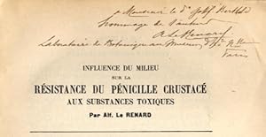 Influence du milieu sur la résistance du Pénicille crustacé aux substances toxiques.