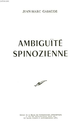 Seller image for AMBIGUITE SPINOZIENNE for sale by Le-Livre