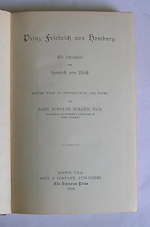 Seller image for Prinz Friedrich von Homburg. [Ein Schauspiel] for sale by Monkey House Books