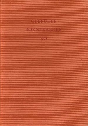 Verlagsverzeichnis Gebrüder Borntraeger, Berlin-Nikolassee, 1950 - 1965 : mit einem Verzeichnis d...