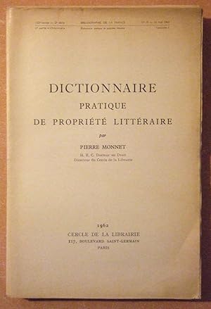 Bild des Verkufers fr Dictionnaire pratique de proprit Littraire + Additif zum Verkauf von Domifasol