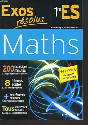 Seller image for EXOS RESOLUS 1re S. MATHS for sale by Le-Livre