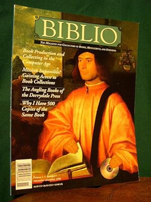 Seller image for BIBLIO: THE MAGAZINE FOR COLLECTORS OF BOOKS, MANUSCRIPTS, AND EPHEMERA; VOLUME 1 NUMBER 3, NOVEMBER - DECEMBER 1996 for sale by Robert Gavora, Fine & Rare Books, ABAA