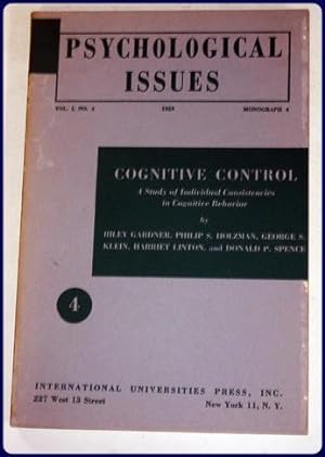 Seller image for COGNITIVE CONTROL. for sale by Parnassus Book Service, Inc