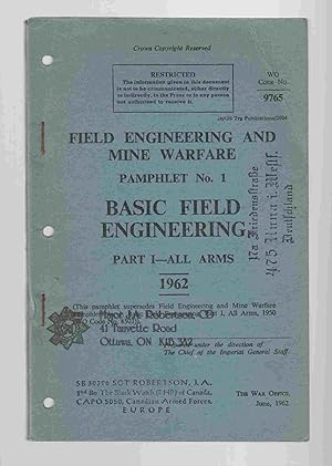 Bild des Verkufers fr Field Engineering and Mine Warfare Pamphlet No. 1 Basic Field Engineering Part I All Arms 1962 zum Verkauf von Riverwash Books (IOBA)