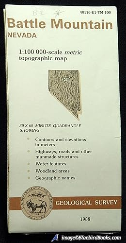 Battle Mountain Nevada 1:100,000-scale metric topographic map