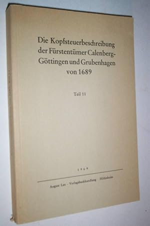 Die Kopfsteuerbeschreibung der Fürstentümer Calenberg-Göttingen und Grubenhagen von 1689, Teil 11.