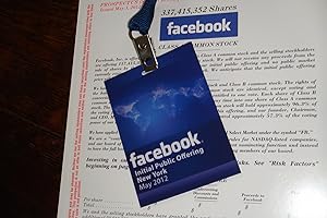 Seller image for FACEBOOK Original Prospectus + NYC IPO Luncheon Lanyard for sale by Medium Rare Books