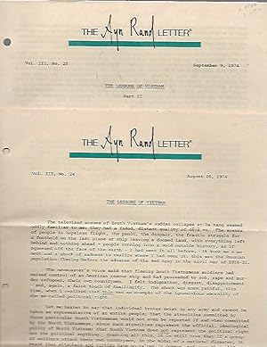 The Lessons of Vietnam Parts I and II - The Ayn Rand Letter Vol. III, No. 24 & 25