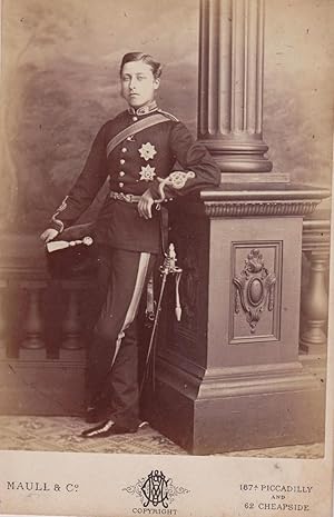 Albumen portrait cabinet photograph, full-length in uniform, aged about 19.