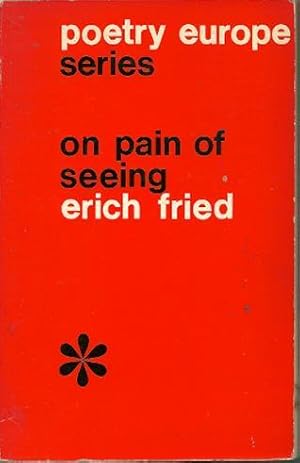 Seller image for On Pain of Seeing (Poetry Europe Series 11) for sale by Ripping Yarns