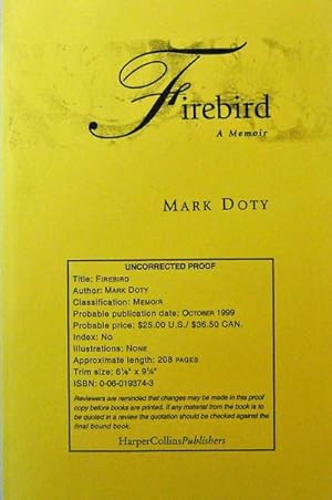 Seller image for Firebird (Uncorrected Proof); A Memoir for sale by Derringer Books, Member ABAA