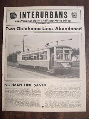 Bild des Verkufers fr INTERURBANS: THE NATIONAL ELECTRIC RAILWAY NEWS DIGEST. NOVEMBER, 1946 zum Verkauf von Robert Gavora, Fine & Rare Books, ABAA