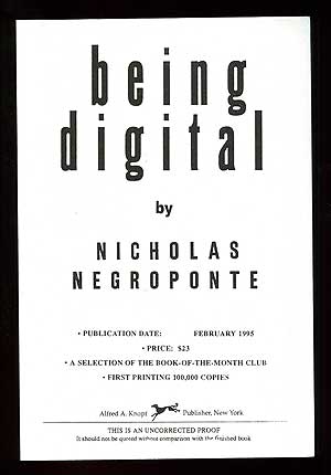 Seller image for Being Digital for sale by Between the Covers-Rare Books, Inc. ABAA