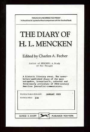 Seller image for The Diary of H.L. Mencken for sale by Between the Covers-Rare Books, Inc. ABAA