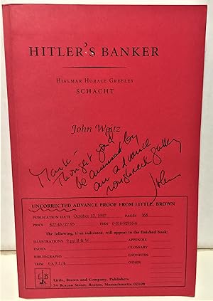 Imagen del vendedor de Hitler's Banker: Hjalmar Horace Greeley Schacht a la venta por Philosopher's Stone Books