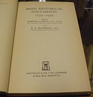 Image du vendeur pour IRISH HISTORICAL DOCUMENTS 1172-1922 mis en vente par Parnassus Book Service, Inc